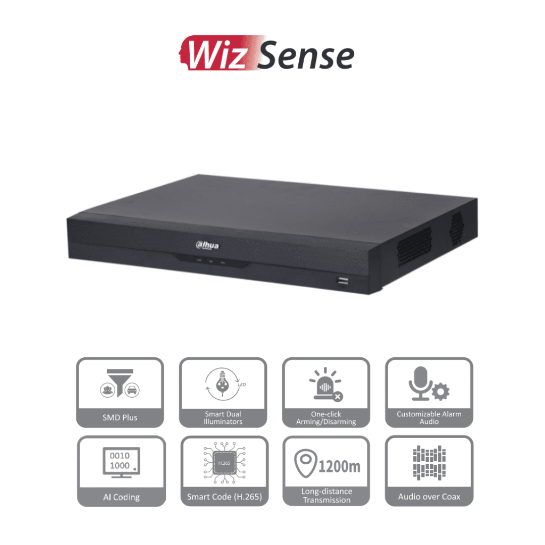 DAHUA XVR4232AN-I - DVR de 32 Canales de 1080p Lite/ WizSense/ H.265+/ Codificación IA/ 2 Bahías de Discos Duros/ 16 Canales con SMD Plus/ Busqueda Inteligente (Humanos y Vehiculos)/ Salidas de Video, HDMI & VGAv
