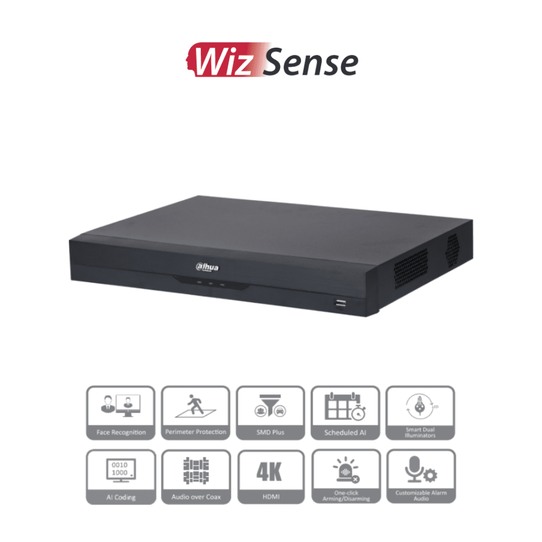 DAHUA XVR5232AN-I3 - DVR de 32 Canales de 5 Megapixeles Lite/ WizSense/ H.265+/ 2 Bahías de Discos Duros/ Hasta 32 Canales IP/ 2 Ch de Reconocimiento Facial/ SMD Plus/ Codificación IA/ Onvif/ Funciones IoT&POS/ Audio Bidireccional