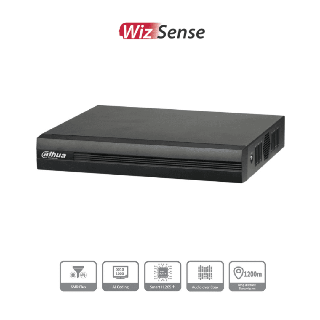 DAHUA XVR1B16H-I - DVR de 16 Canales de 5 Megapixeles Lite/ WizSense/ Cooper-I/ H.265+/ 16 Canales Analogos + 8 IP/ Hasta 24 Canales IP/ SMD Plus/ / 1 Sata de Hasta 16 TB/ Soporta CVI/AHD/TVI/ CVBS e IP/ Funciones POS