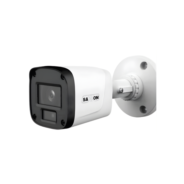 SAXXON - Cámara Tipo Bala de 2 Megapíxeles & 1080P/ Lente de 2.8 mm Apertura de Hasta 100°/ Iluminación IR de Hasta 20m/ Para Exterior IP67/Material Plástico de Alta Duración/Funcionamiento en Modos CVI & AHD & TVI