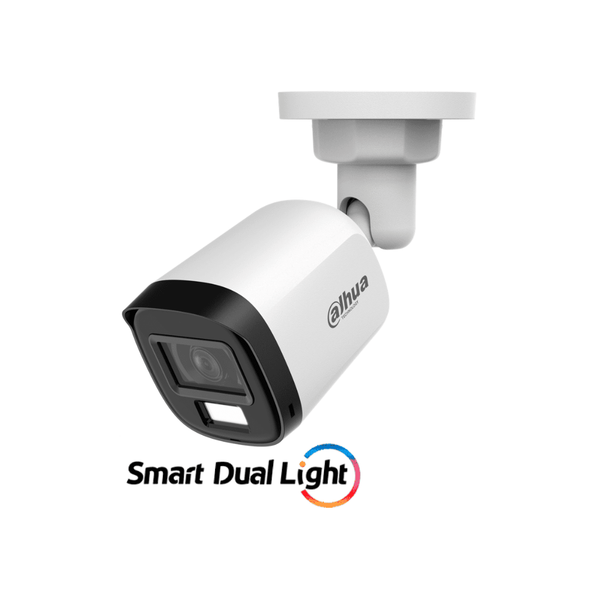 DAHUA - Cámara Bullet de 2 MP Serie Cooper/ Lente de 2.8 mm Apertura de Hasta 100°/ Iluminación Dual Inteligente 30 Mts IR y 20 Mts Luz Visible/ Micrófono Integrado/ Para Exterior IP67