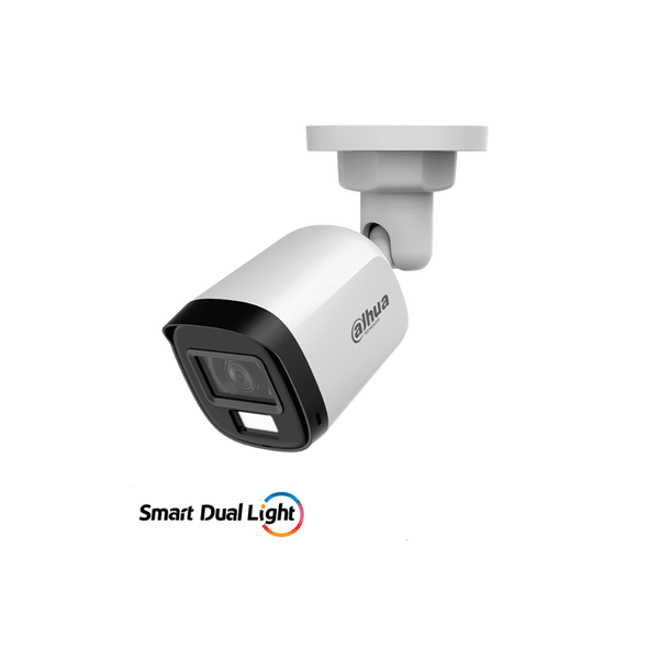 DAHUA -Cámara Bullet de 5 MP Serie Cooper/ Lente 2.8 mm Apertura Hasta 106°/ Iluminación Dual Inteligente/ Iluminación Hasta 30Mts con IR +20Mts Luz Cálida/ Micrófono Incorporado/ Plástico/ Para ExteriorIP67