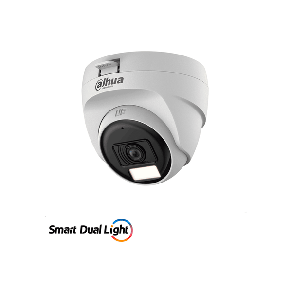 DAHUA - Cámara Domo de 2 MP Serie Cooper/ Lente de 2.8 mm Apertura Hasta 100°/ Iluminación Dual Inteligente Hasta 25Mts con IR & 20Mts Luz Cálida/ Micrófono Integrado/ Policarbonato