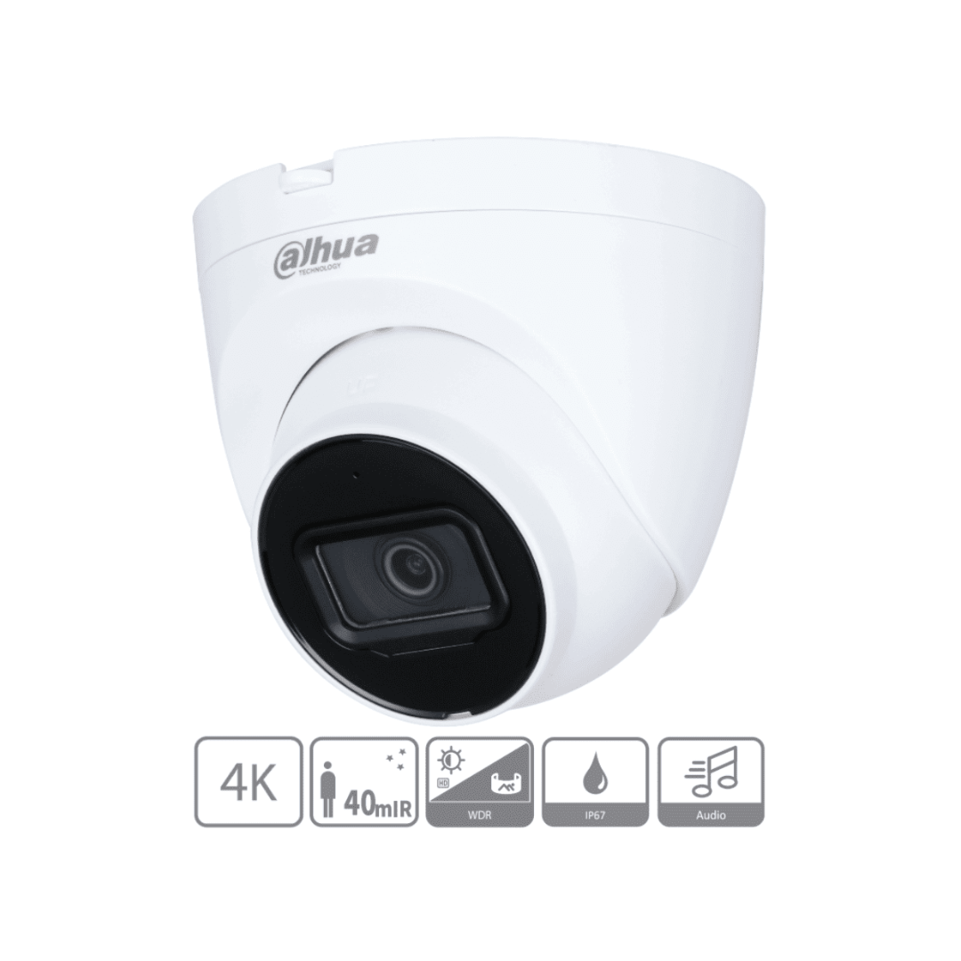 Domo - Cámara Domo 4k/ 8 Megapíxeles con Micrófono Integrado/ Lente de 2.8mm/ 106 Grados de Apertura/ IR de 40 Metros/ Super Adapt/ Instalación Rapida/ WDR Real de 120 dB/ IP67/ Soporta: CVI/CVBS/AHD/TVI