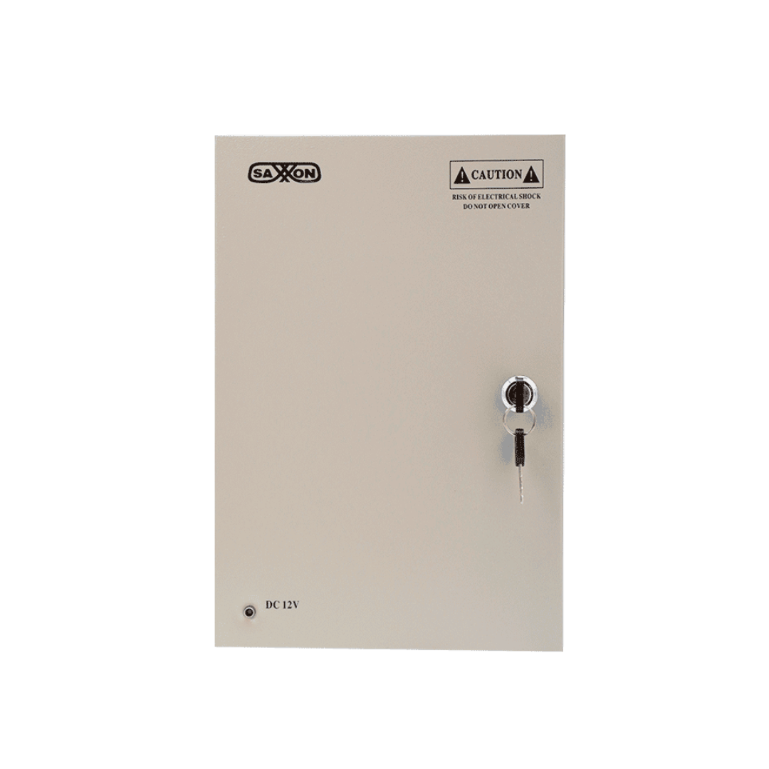 AXXON SX20A9CH - Fuente de Poder Profesional 12 VCD / 20 Amperes / 9 Canales / 2.2 Amperes por Canal / Protección contra Sobrecargas / Led Indicador de Funcionamiento