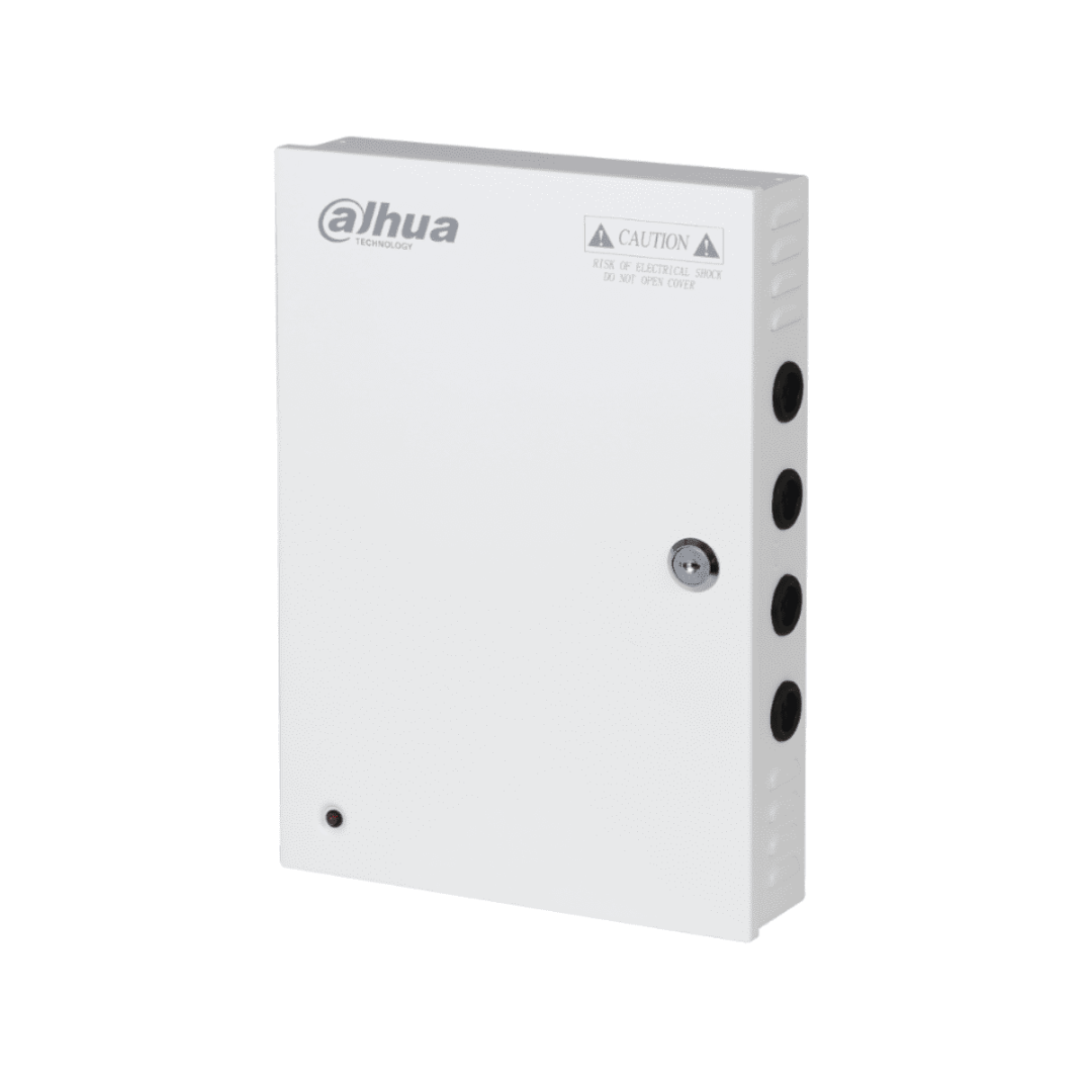 DAHUA DH-PFM343-19CH - Fuente de Poder de 12 Vcc 20 Amperes/ Con Distribuidor para 19 Camaras/ Con Fusibles Intercambiables/ Voltaje de Entrada de 90 a 264 Vac/ Gabinete Metalico con Cerradura/ Protección contra Descargas
